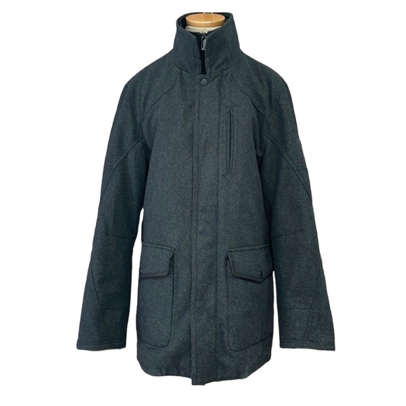 Tumi Tech Winter Jacket Wool Charcoal Gray Size Small S - Picture 1 of 16